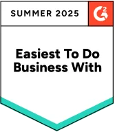 Selo G2 Easiest To Do Business With – Summer 2025