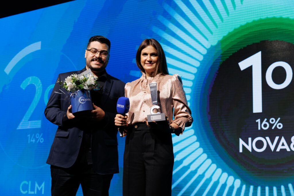 Gabriel Prevelate e Sara Braga recebem prêmio da Nova8 como Melhor Distribuidor em Segurança da Informação e Continuidade dos Negócios.