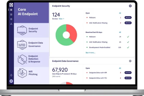 Painel do Coro AI Endpoint exibido em um notebook